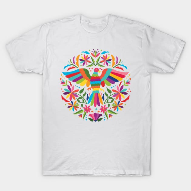 Mexican Otomí Circle Design T-Shirt by Akbaly